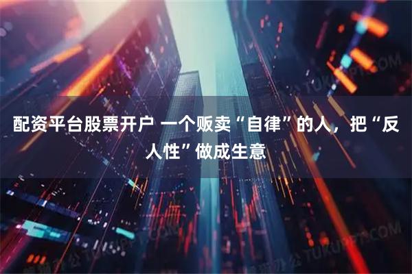 配资平台股票开户 一个贩卖“自律”的人，把“反人性”做成生意